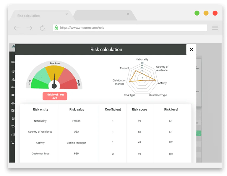 screenshot of Vneuron Risk & Compliance Suite